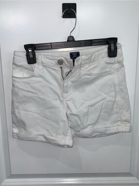 GAP White Denim Roll-Cuff Kids MIDI Shorts